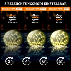 Charmofun Solar Pool Lighting Floating Pack of 2 Inflatable Solar Floating Pool Light Balls, Diameter 35 cm IP68 Waterproof Pond Lighting for Pool Garden Beach Decoration (Warm White)