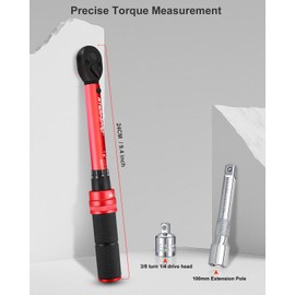 ATsafepro 3/8 torque wrench 20-240 in.lb, Inch Pound Torque Wrench Set with Extension & 3/8" to 1/4" Adapter - ±3% Accuracy, Dual-Direction 72-Tooth for Bike, Motorcycle, Car & Engine Maintenance