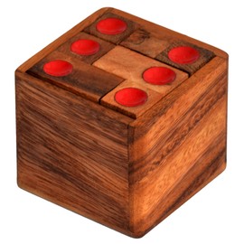 Cube Puzzle Box Medium, Puzzle a Play Cube Together, Soma Cube with Coloured Dots as Wooden Puzzle, Puzzle Wood IQ Puzzle, Cube Puzzle, Soma Cube, Laying Puzzle, 3D Puzzle