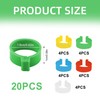 20Pcs Chicken Leg Rings Reusable Chicken Identification Leg Bands Multicoloured