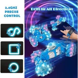 BEMITON Boys Aged 6-12 Birthday Gift Ideas- Gesture Sensing RC Stunt Car Toy for Kids, Hand-Controlled 2.4Ghz Remote Control Twist Cars, 4WD All-Terrain Off-Road Vehicle