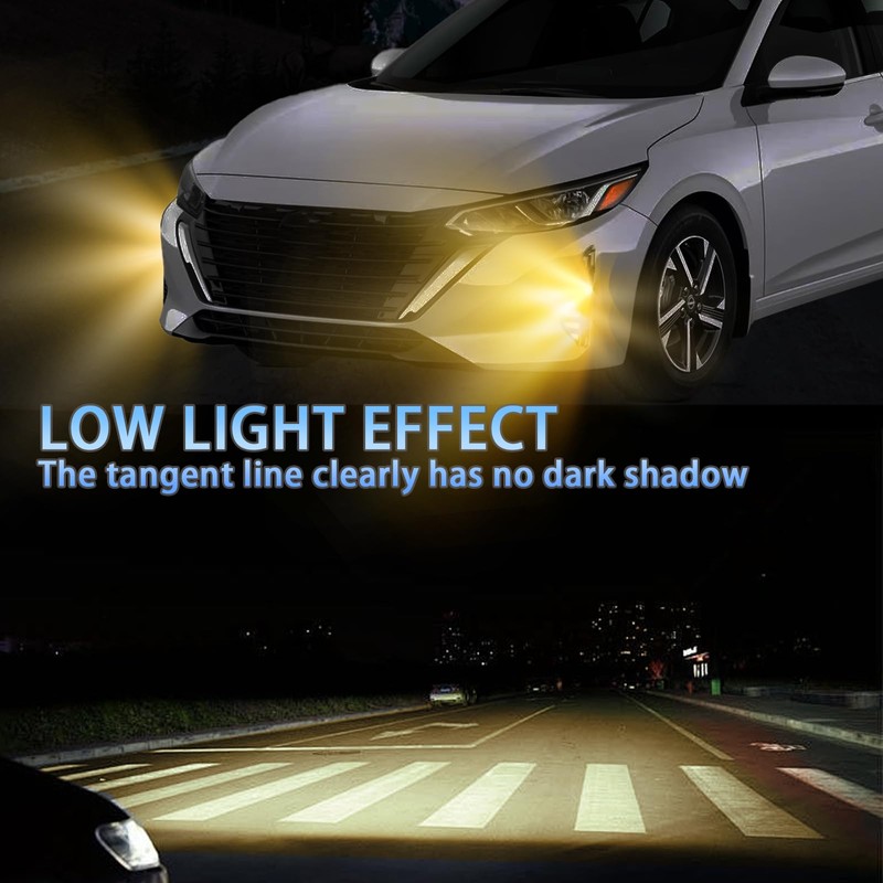 PGTOPONE Switchback White/Amber LED Front Bumper Fog Light DRL Amber