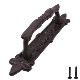 ZONADAH Retro 24cm Cast Iron Door Handle Heavy Duty Vintage Style Barn Door Wooden Door Pull Handle Passage Home Hallway Closet Garden Gate Shed Cabinet Door Grab Handle Indoor or Outdoor Black