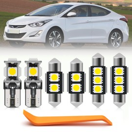 12pcs Interior LED Lights Bulb Kit for Hyundai Elantra 2011 2012 2013 2014 2015 2016 Map Dome Trunk License Plate Lights Super Bright White LED Interior Light Bulbs + Install Tool