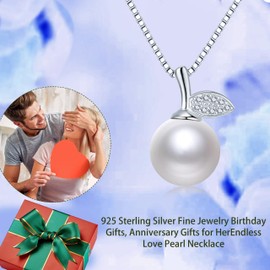 Freshwater Cultured Pearl Necklace-Birthday Gifts for Women Wife-Gift for Wife Wedding Anniversary Jewelry-Mom Girlfriend Mothers Day Gifts for Mom Women Christmas Day Valentines Gifts for Her (white pearl necklace)