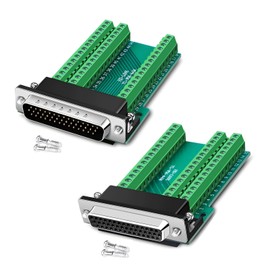 Willwewon 1PCS Male 1PCS Female DB44 Connector D-sub 44-pin Port Terminal Breakout PCB Board,DB44 Solderless Adapter