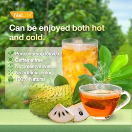 NalLife Soursop Tea Bags 50 Count Tea from 100% Soursop Leaves Caffeine Free No Sugar Added