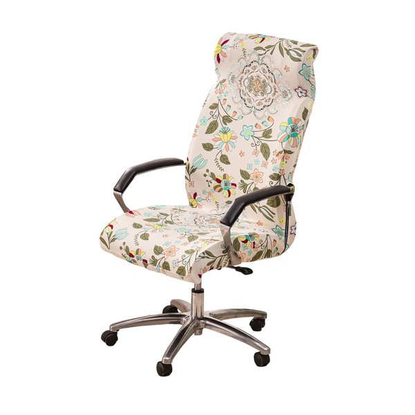 CRFATOP Stretch Computer Office Chair Cover with Durable Zipper -
