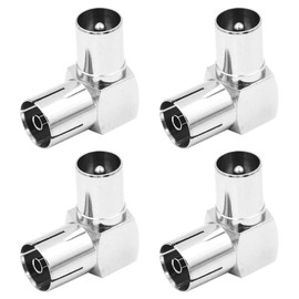 VOANZO 4pcs F Type Female to Male Adapter Right Angle Coax Connector F Male to Female Coaxial RG6 Adapter for Coax Cable and Wall Plates Coax 90 Degreer