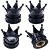 MEAJOO 4PCS Crown Tire Valve Stem Caps, with O Rubber
