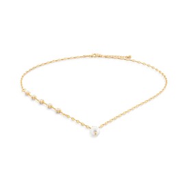 DEMDACO Marvelously Made Fresh Water Pearl Daisy Flowers Women's 24+2 Inches Durable Copper Metal Everyday Adjustable Necklace in Gifting Box, Gold