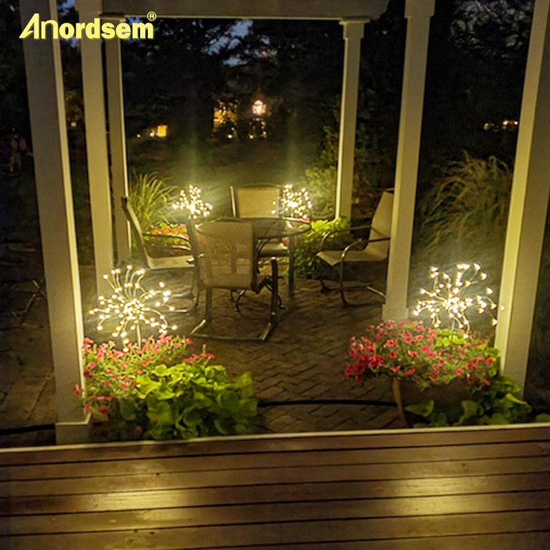 Anordsem Solar Lights Outdoor Decorative: Bendable Copper Wire with 120