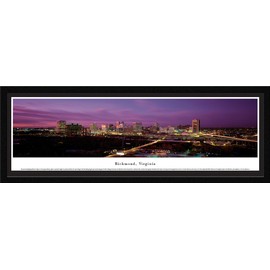 Blakeway Worldwide Panoramas Richmond, Virginia - Blakeway Panoramas Skyline Posters with Select Frame, Single Mat