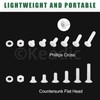 Keadic White Nylon Countersunk Machine Screws, Flat Head Machine Screws