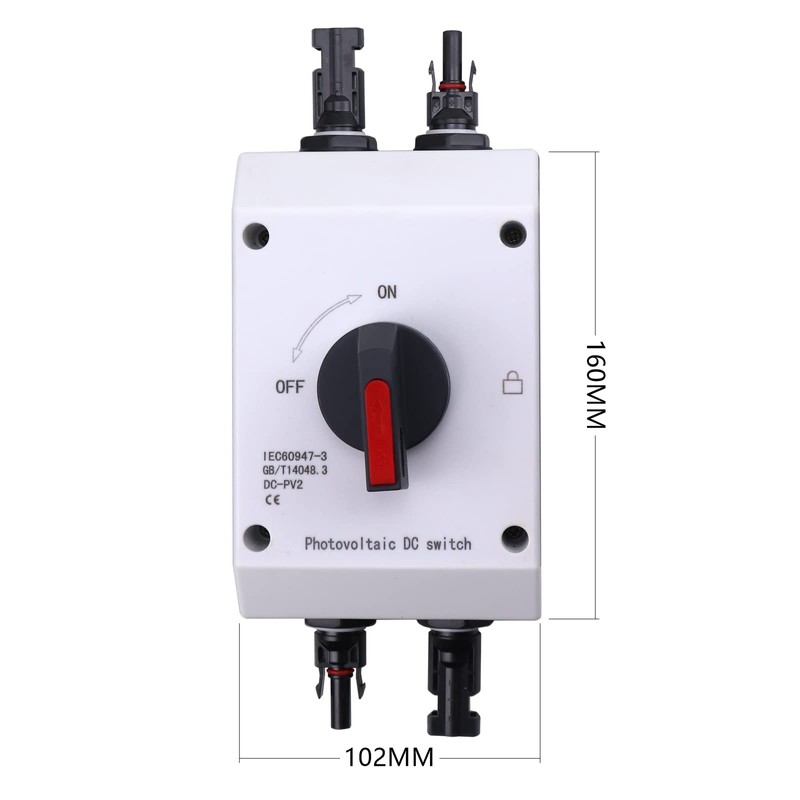 VOZINMOST Solar Panel Disconnect Switch PV Isolator IP66 32Amp DC
