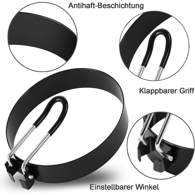 Egg Ring Non Stick, 4 Pack Egg Rings for Frying,