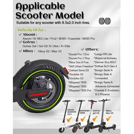 GLDYTIMES 8.5 x 2.0 Inches Electric Scooter Gotrax Tire 50/75-6.1 Solid Tire Fit for Gotrax Gxl V2/XR Apex Xl~Hiboy S2 Max Pro~Hover 1~AOVOPRO ES80~Xiaomi, 8 1/2" Tyre Anti-explosion Replacement Wheel