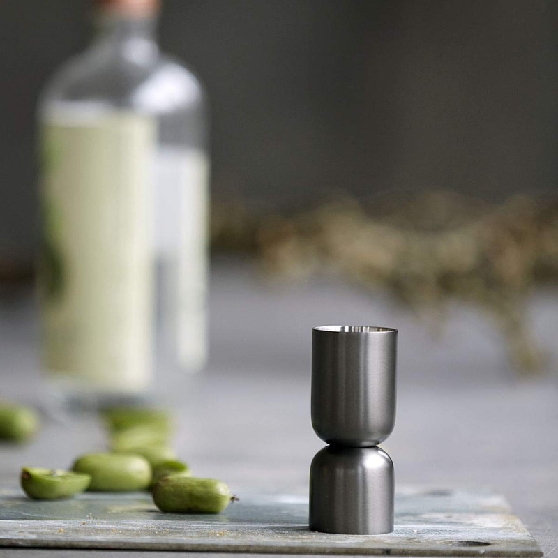 House Doctor 211290813, Messbecher, Grunge, Gunmetal-Grau, h: 8.5 cm, Edelstahl