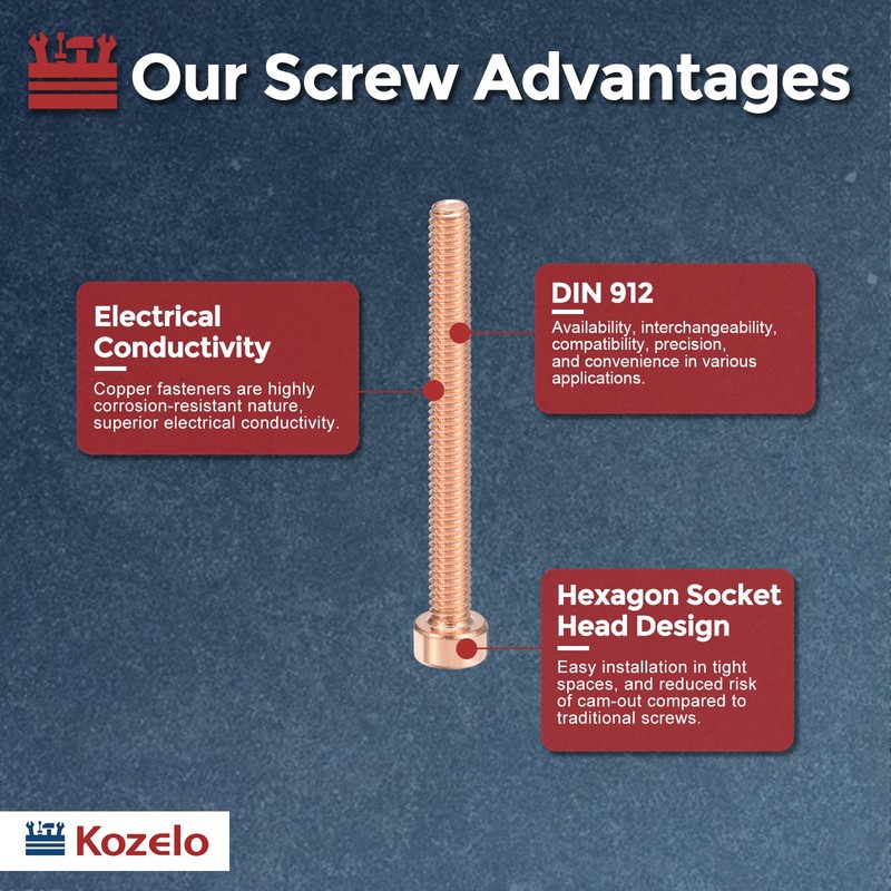 Kozelo 8pcs M4 Socket Head Cap Screws Bolts Nuts Assortment