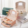 Jewelry Organizer Box 2 Layers Jewelry Case, PU Display Case