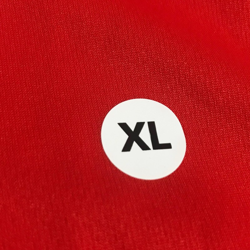 2cm Clothing Size Sticker Labels - 5 Sizes (XS, S,