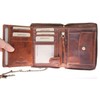 FLW Men's Genuine Leather Biker's Wallet with Metal Chain to