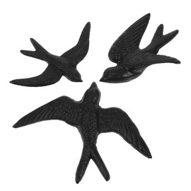 Cabilock Metal Bird Wall Art 3pcs Flying Birds Wall Hanging Decor Cast Iron Swallow Seagull Wall Sculpture for Home