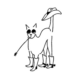 Fake Tattoo Cats - Temporalis® | Adult Temporary Tattoos - EU Certified Cosmetics, Vegan & Waterproof - Lasts 1 to 2 Weeks [Cowboy Cat]