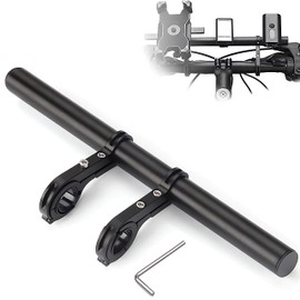 Bicycle Handlebar Extension, 30 cm Handlebar Extension Bicycle with Screwdriver, Handlebar Extender for 25-34 mm Handlebars, Aluminium Alloy for GPS, Camera, Torch, Phones