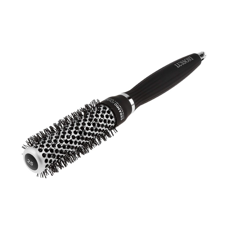 T4B LUSSONI Professional Antistatic Styling Brush with Ribbed Bristles, Black