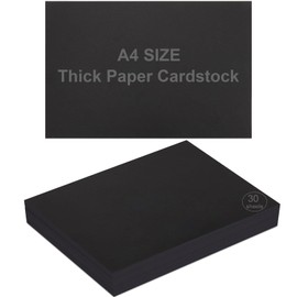 30 Sheets Cardstock Paper, Black Cardstock - Card Stock Papers 8.25'' x 11.69'' 92lb Cover Card Stock 250GSM Heavyweight Papers Thick Paper for Scrapbooking, Crafts, Business Cards, Invitations