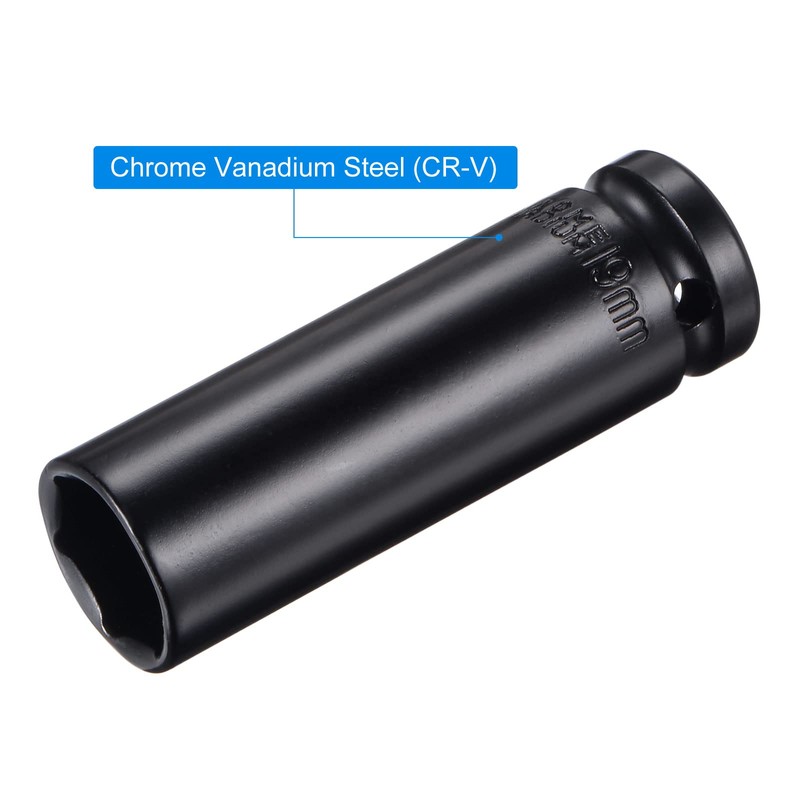 sourcing map 1/2" Drive by 19mm Deep Impact Socket, Heat-Treated
