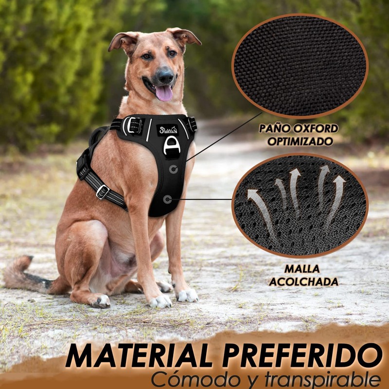 SlowTon Arnés de Perros Grande Mediano Pequeño, Ajustable Anti Tirones