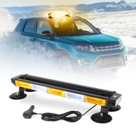 Led Strobe Light Bar White Amber 22.4 Inch, 360 Degree 4-Side Luminous, 26 Flashing Mode, 106pcs Led, Roof Top Beacon Hazard Flash Warning Lights for Vehicles Trucks Snow Plows Postal UTV, 1PC Pack
