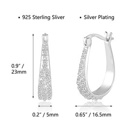 Earrings Sterling Silver 925 Hoop Earrings for Women, 14 Carat Gold-Plated Hoop Earrings, Round, Shiny Small Hoop Earrings with AAA+ Cubic Zirconia Rhinestones, Hypoallergenic Hoop Earrings for Women, Copper, Cubic Zirconia