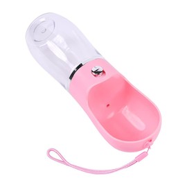 Portable Pet Water Bottle for Dogs Cats 380ml Pink