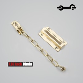 JQK HDC120-BG-P2 - Protector de cadena de acero inoxidable para puerta interior y puerta delantera adicional, paquete de 2 unidades