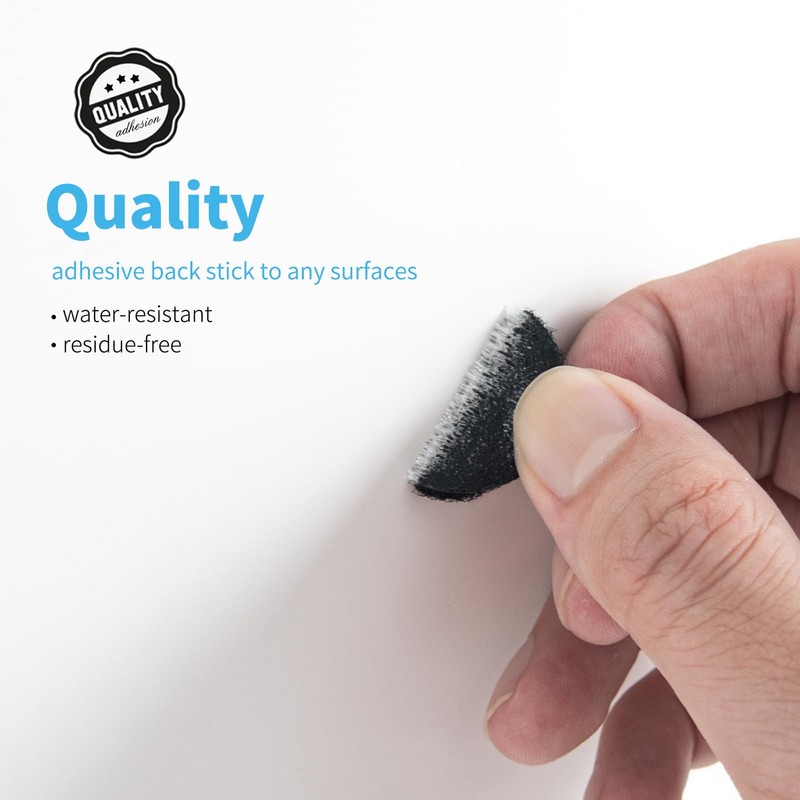 Art3d 8 Sets Hook and Loop Tape Sticky Back, 4"x2"