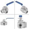 1-Piece Ball Valve DN25 Stainless Steel Three-Way Valve L Type