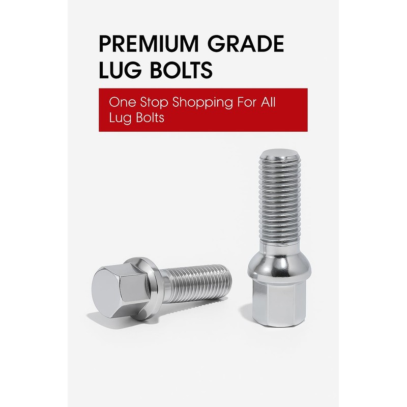 20 Pcs Lug Bolts Ball Seat 14x1.5 Thread 28mm Shank