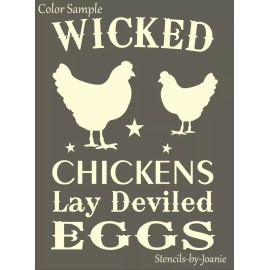 Stencils-by-Joanie Stencil Joanie Wicked Chickens Lay Deviled Egg Farmhouse Ranch Kitchen DIY Signs