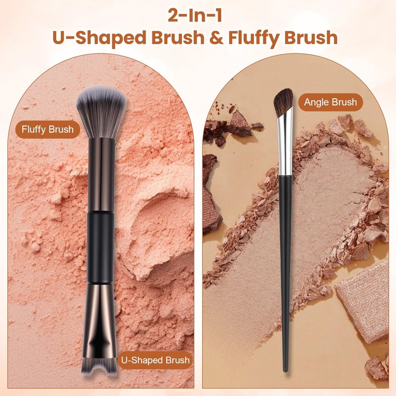 2Pcs Nose Contour Brushes for Makeup Shimmeroo Double-Ended Nose Angled