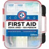 First Aid Kit Hard Red Case 326 Pieces Emergency Camping