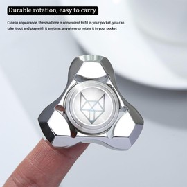 Metal Fidget Spinner Toys for Adults, Stainless Steel Small Mini Fox Hand Gyro Spinning Toys, Silent Premium Bearing,Autism Sensory ADHD Anxiety Focus Meditation Break Bad Habits (Black)