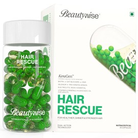 Beautywiseshop Hair Rescue Capsules | Biotin, Pro Keratin Amino Acids & DHT Blocker Blend | Supports Hair Strength & Thickness | Dual Action Hair Care Supplement for Men & Women