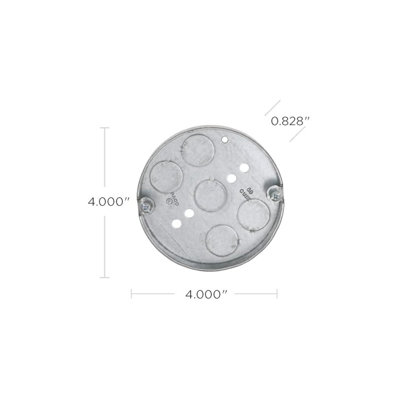 Hubbell-Raco 8293 1/2-Inch Deep, 1/2-Inch Bottom Knockouts 4-Inch Round Ceiling