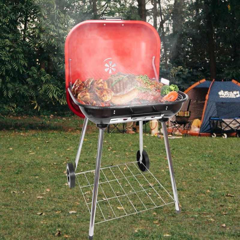 Clearance discount Red Charcoal Grills 22.4inch - Portable grill with