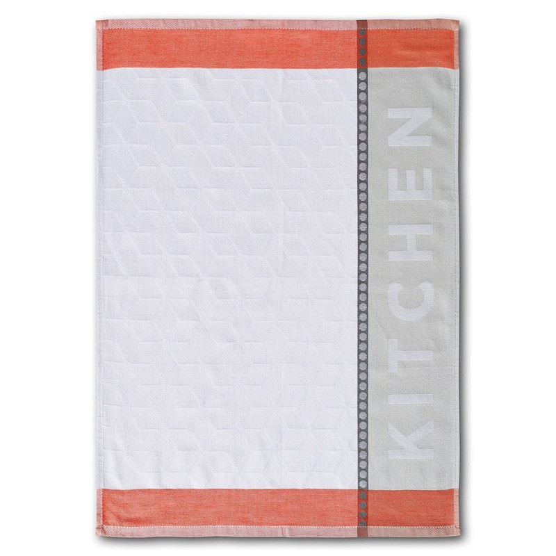 Dyckhoff Tea Towel Set of 3 'Home&Kitchen' Coral 50 x
