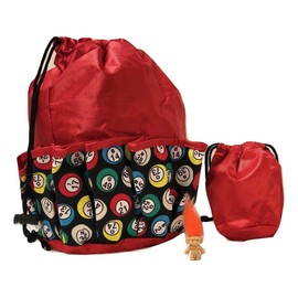 Bingo Dauber Bag- Bingo Balls Design (Blue) 10 Pocket w/Lucky Troll Charm