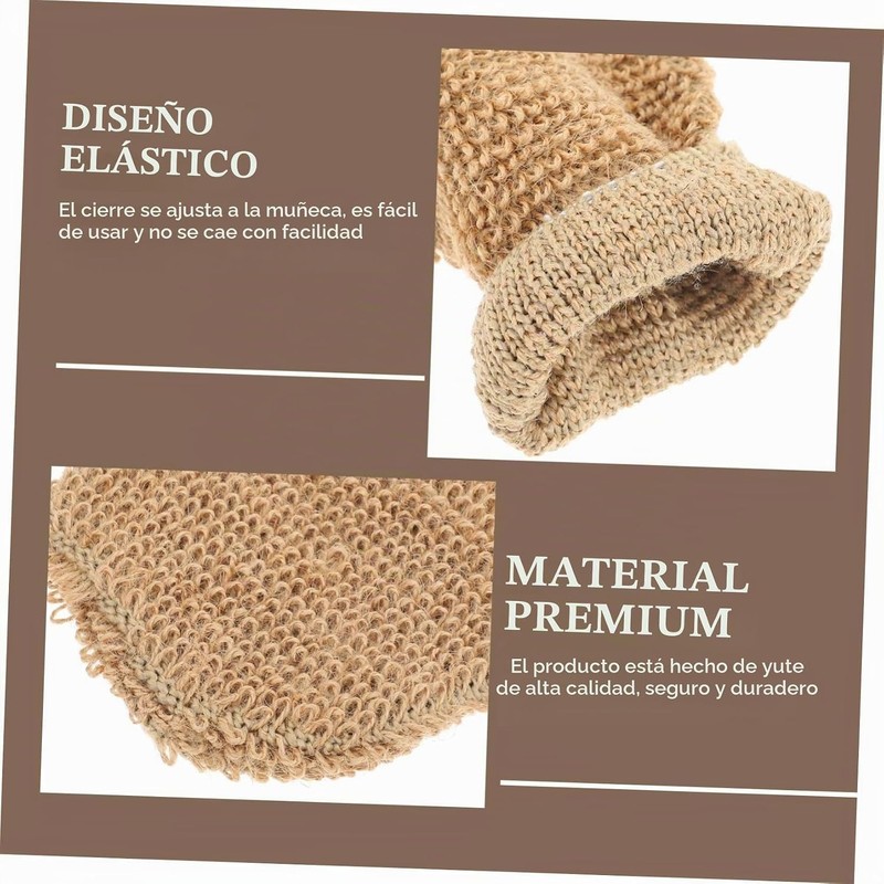 Guantes Exfoliantes de Yute FRCOLOR - 2 Piezas para una